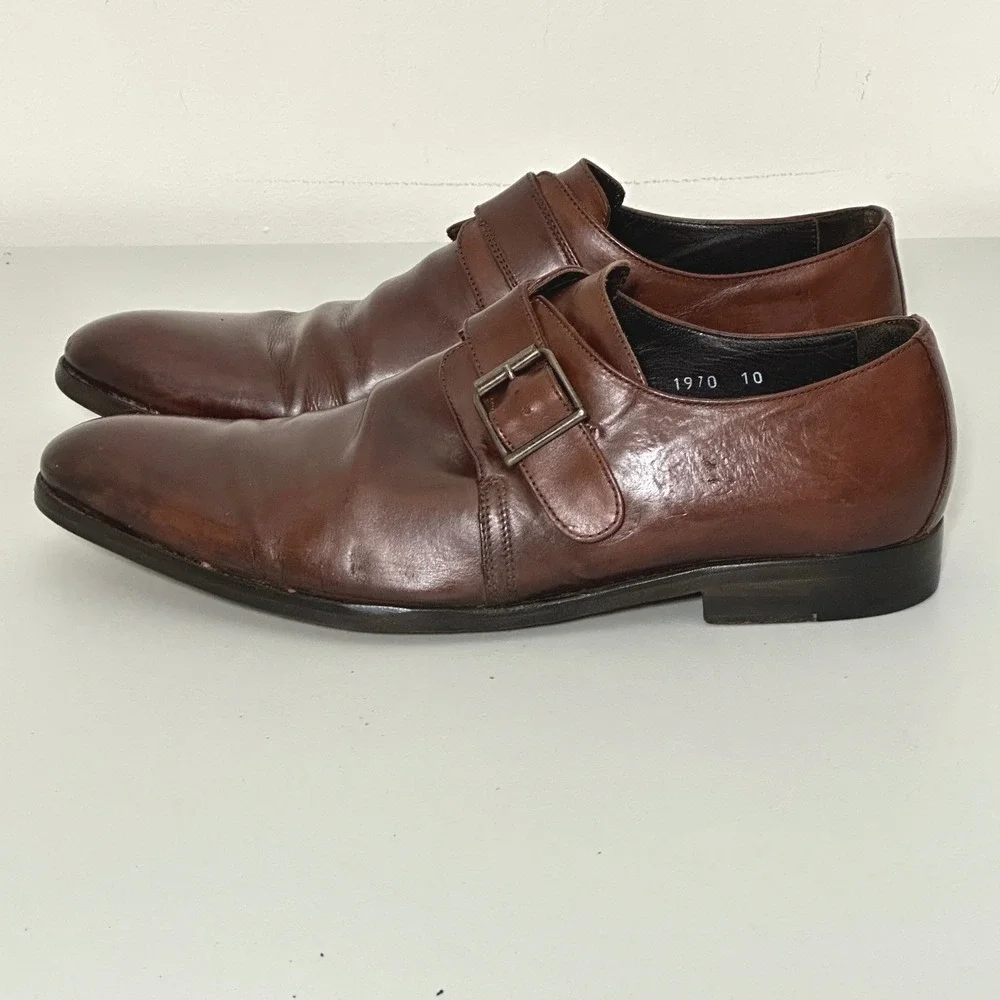To Boot NY Adam Derrick Mens Shoes 10 Brown Leather Single Monk Strap Classic